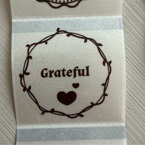 Silver & Black Transparent Glitter “Grateful” ~50pcs only~